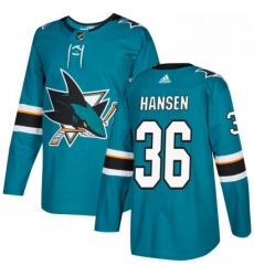 Mens Adidas San Jose Sharks 36 Jannik Hansen Authentic Teal Green Home NHL Jersey Mens Adidas San Jose Sharks 36 Jannik Hansen Authentic Teal Green Home NHL Jersey
