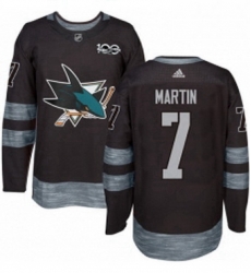 Mens Adidas San Jose Sharks 7 Paul Martin Premier Black 1917 2017 100th Anniversary NHL Jersey Mens Adidas San Jose Sharks 7 Paul Martin Premier Black 1917 2017 100th Anniversary NHL Jersey