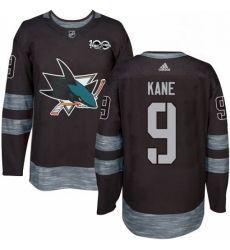 Mens Adidas San Jose Sharks 9 Evander Kane Authentic Black 1917 2017 100th Anniversary NHL Jersey Mens Adidas San Jose Sharks 9 Evander Kane Authentic Black 1917 2017 100th Anniversary NHL Jersey