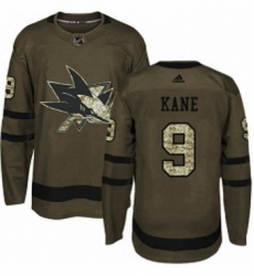 Mens Adidas San Jose Sharks 9 Evander Kane Authentic Green Salute to Service NHL Jerse Mens Adidas San Jose Sharks 9 Evander Kane Authentic Green Salute to Service NHL Jerse