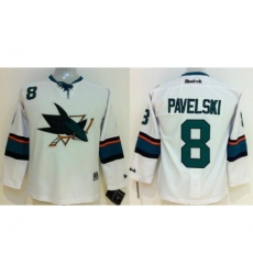 San Jose Sharks 8 Joe Pavelski White NHL Hockey Jersey New Style San Jose Sharks 8 Joe Pavelski White NHL Hockey Jersey New Style