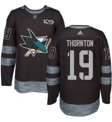 Sharks #19 Joe Thornton Black 1917 2017 100th Anniversary Stitched NHL Jersey Sharks #19 Joe Thornton Black 1917 2017 100th Anniversary Stitched NHL Jersey