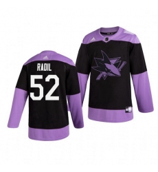 Sharks 52 Lukas Radil Black Purple Hockey Fights Cancer Adidas Jersey Sharks 52 Lukas Radil Black Purple Hockey Fights Cancer Adidas Jersey