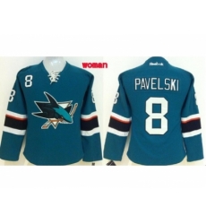 Women NHL San Jose Sharks #8 Joe Pavelski blue jerseys Women NHL San Jose Sharks #8 Joe Pavelski blue jerseys