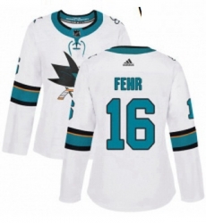 Womens Adidas San Jose Sharks 16 Eric Fehr Authentic White Away NHL Jerse Womens Adidas San Jose Sharks 16 Eric Fehr Authentic White Away NHL Jerse