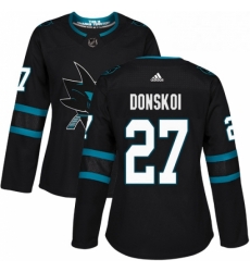 Womens Adidas San Jose Sharks 27 Joonas Donskoi Premier Black Alternate NHL Jersey Womens Adidas San Jose Sharks 27 Joonas Donskoi Premier Black Alternate NHL Jersey