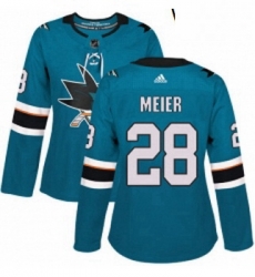Womens Adidas San Jose Sharks 28 Timo Meier Authentic Teal Green Home NHL Jersey Womens Adidas San Jose Sharks 28 Timo Meier Authentic Teal Green Home NHL Jersey