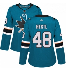 Womens Adidas San Jose Sharks 48 Tomas Hertl Authentic Teal Green Home NHL Jersey Womens Adidas San Jose Sharks 48 Tomas Hertl Authentic Teal Green Home NHL Jersey