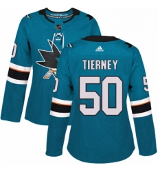 Womens Adidas San Jose Sharks 50 Chris Tierney Authentic Teal Green Home NHL Jersey Womens Adidas San Jose Sharks 50 Chris Tierney Authentic Teal Green Home NHL Jersey