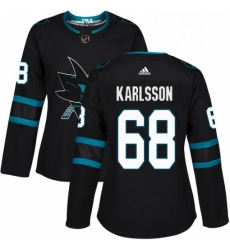 Womens Adidas San Jose Sharks 68 Melker Karlsson Premier Black Alternate NHL Jersey Womens Adidas San Jose Sharks 68 Melker Karlsson Premier Black Alternate NHL Jersey