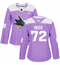 Womens Adidas San Jose Sharks 72 Tim Heed Authentic Purple Fights Cancer Practice NHL Jersey Womens Adidas San Jose Sharks 72 Tim Heed Authentic Purple Fights Cancer Practice NHL Jersey