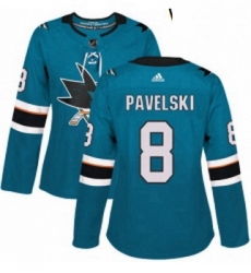 Womens Adidas San Jose Sharks 8 Joe Pavelski Authentic Teal Green Home NHL Jersey Womens Adidas San Jose Sharks 8 Joe Pavelski Authentic Teal Green Home NHL Jersey