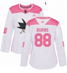 Womens Adidas San Jose Sharks 88 Brent Burns Authentic WhitePink Fashion NHL Jersey Womens Adidas San Jose Sharks 88 Brent Burns Authentic WhitePink Fashion NHL Jersey