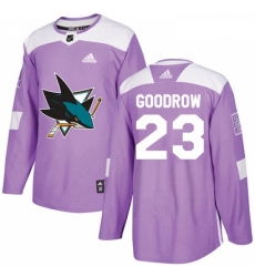 Youth Adidas San Jose Sharks 23 Barclay Goodrow Authentic Purple Fights Cancer Practice NHL Jersey Youth Adidas San Jose Sharks 23 Barclay Goodrow Authentic Purple Fights Cancer Practice NHL Jersey