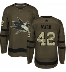 Youth Adidas San Jose Sharks 42 Joel Ward Authentic Green Salute to Service NHL Jersey Youth Adidas San Jose Sharks 42 Joel Ward Authentic Green Salute to Service NHL Jersey