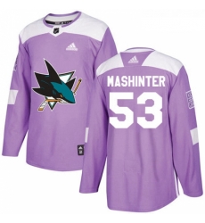 Youth Adidas San Jose Sharks 53 Brandon Mashinter Authentic Purple Fights Cancer Practice NHL Jersey Youth Adidas San Jose Sharks 53 Brandon Mashinter Authentic Purple Fights Cancer Practice NHL Jersey