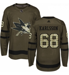Youth Adidas San Jose Sharks 68 Melker Karlsson Premier Green Salute to Service NHL Jersey Youth Adidas San Jose Sharks 68 Melker Karlsson Premier Green Salute to Service NHL Jersey