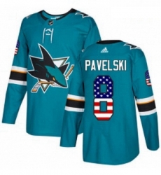 Youth Adidas San Jose Sharks 8 Joe Pavelski Authentic Teal Green USA Flag Fashion NHL Jersey Youth Adidas San Jose Sharks 8 Joe Pavelski Authentic Teal Green USA Flag Fashion NHL Jersey