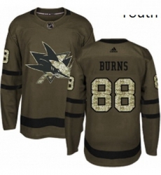 Youth Adidas San Jose Sharks 88 Brent Burns Premier Green Salute to Service NHL Jersey Youth Adidas San Jose Sharks 88 Brent Burns Premier Green Salute to Service NHL Jersey