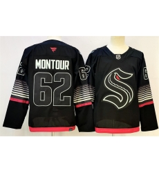 Men Seattle Kraken  62 Brandon Montour Black 2026 Alternate Stitched Hockey Jersey