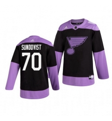 Blues 70 Oskar Sundqvist Black Purple Hockey Fights Cancer Adidas Jersey Blues 70 Oskar Sundqvist Black Purple Hockey Fights Cancer Adidas Jersey