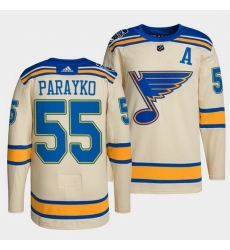 Men St Louis Blues 55 Colton Parayko Cream 2022 Winter Classic Stitched jersey Men St Louis Blues 55 Colton Parayko Cream 2022 Winter Classic Stitched jersey