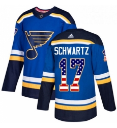 Mens Adidas St Louis Blues 17 Jaden Schwartz Authentic Blue USA Flag Fashion NHL Jersey Mens Adidas St Louis Blues 17 Jaden Schwartz Authentic Blue USA Flag Fashion NHL Jersey