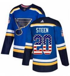 Mens Adidas St Louis Blues 20 Alexander Steen Authentic Blue USA Flag Fashion NHL Jersey Mens Adidas St Louis Blues 20 Alexander Steen Authentic Blue USA Flag Fashion NHL Jersey