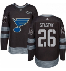 Mens Adidas St Louis Blues 26 Paul Stastny Authentic Black 1917 2017 100th Anniversary NHL Jersey Mens Adidas St Louis Blues 26 Paul Stastny Authentic Black 1917 2017 100th Anniversary NHL Jersey