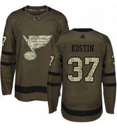 Mens Adidas St Louis Blues 37 Klim Kostin Authentic Green Salute to Service NHL Jersey Mens Adidas St Louis Blues 37 Klim Kostin Authentic Green Salute to Service NHL Jersey
