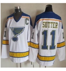 St Louis Blues #11 Brian Sutter White Yellow CCM Throwback Stitched NHL Jersey St Louis Blues #11 Brian Sutter White Yellow CCM Throwback Stitched NHL Jersey