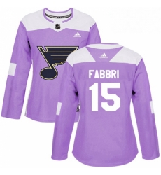 Womens Adidas St Louis Blues 15 Robby Fabbri Authentic Purple Fights Cancer Practice NHL Jersey Womens Adidas St Louis Blues 15 Robby Fabbri Authentic Purple Fights Cancer Practice NHL Jersey