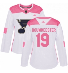 Womens Adidas St Louis Blues 19 Jay Bouwmeester Authentic WhitePink Fashion NHL Jersey Womens Adidas St Louis Blues 19 Jay Bouwmeester Authentic WhitePink Fashion NHL Jersey