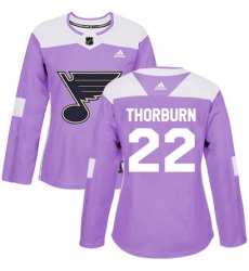 Womens Adidas St Louis Blues 22 Chris Thorburn Authentic Purple Fights Cancer Practice NHL Jersey Womens Adidas St Louis Blues 22 Chris Thorburn Authentic Purple Fights Cancer Practice NHL Jersey