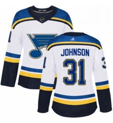 Womens Adidas St Louis Blues 31 Chad Johnson Authentic White Away NHL Jersey Womens Adidas St Louis Blues 31 Chad Johnson Authentic White Away NHL Jersey
