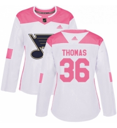 Womens Adidas St Louis Blues 36 Robert Thomas Authentic WhitePink Fashion NHL Jersey Womens Adidas St Louis Blues 36 Robert Thomas Authentic WhitePink Fashion NHL Jersey