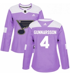 Womens Adidas St Louis Blues 4 Carl Gunnarsson Authentic Purple Fights Cancer Practice NHL Jersey Womens Adidas St Louis Blues 4 Carl Gunnarsson Authentic Purple Fights Cancer Practice NHL Jersey
