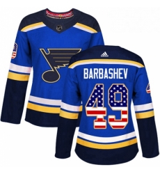 Womens Adidas St Louis Blues 49 Ivan Barbashev Authentic Blue USA Flag Fashion NHL Jersey Womens Adidas St Louis Blues 49 Ivan Barbashev Authentic Blue USA Flag Fashion NHL Jersey