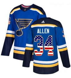 Youth Adidas St Louis Blues 34 Jake Allen Authentic Blue USA Flag Fashion NHL Jersey Youth Adidas St Louis Blues 34 Jake Allen Authentic Blue USA Flag Fashion NHL Jersey