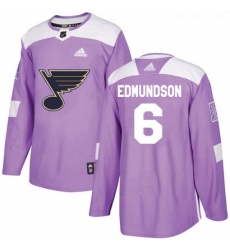 Youth Adidas St Louis Blues 6 Joel Edmundson Authentic Purple Fights Cancer Practice NHL Jersey Youth Adidas St Louis Blues 6 Joel Edmundson Authentic Purple Fights Cancer Practice NHL Jersey