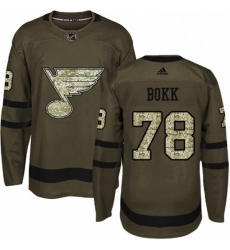 Youth Adidas St Louis Blues 78 Dominik Bokk Authentic Green Salute to Service NHL Jersey Youth Adidas St Louis Blues 78 Dominik Bokk Authentic Green Salute to Service NHL Jersey
