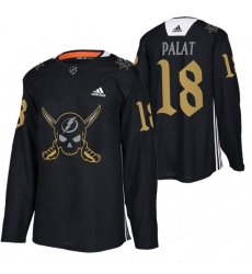 Men Tampa Bay Lightning 18 Ondrej Palat Black Gasparilla Inspired Pirate Themed Warmup Stitched jersey Men Tampa Bay Lightning 18 Ondrej Palat Black Gasparilla Inspired Pirate Themed Warmup Stitched jersey
