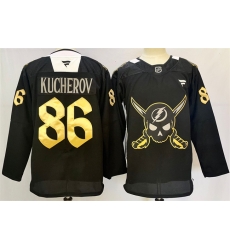 Men Tampa Bay Lightning 86 Nikita Kucherov 2024 25 Black Gasparilla Inspired Pirate Themed Warmup Stitched Jersey Men Tampa Bay Lightning 86 Nikita Kucherov 2024 25 Black Gasparilla Inspired Pirate Themed Warmup Stitched Jersey