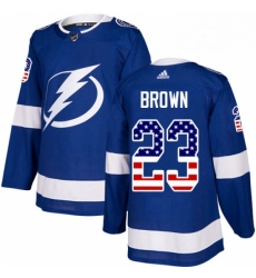 Mens Adidas Tampa Bay Lightning 23 JT Brown Authentic Blue USA Flag Fashion NHL Jersey Mens Adidas Tampa Bay Lightning 23 JT Brown Authentic Blue USA Flag Fashion NHL Jersey