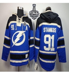 Tampa Bay Lightning #91 Steven Stamkos Royal Blue Sawyer Hooded Sweatshirt 2015 Stanley Cup Stitched Youth NHL Jersey Tampa Bay Lightning #91 Steven Stamkos Royal Blue Sawyer Hooded Sweatshirt 2015 Stanley Cup Stitched Youth NHL Jersey