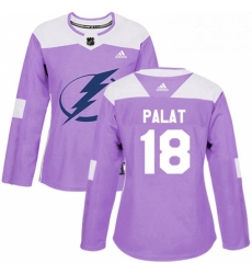 Womens Adidas Tampa Bay Lightning 18 Ondrej Palat Authentic Purple Fights Cancer Practice NHL Jersey Womens Adidas Tampa Bay Lightning 18 Ondrej Palat Authentic Purple Fights Cancer Practice NHL Jersey