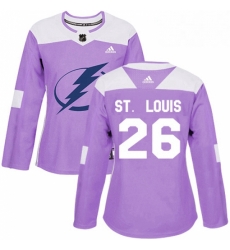 Womens Adidas Tampa Bay Lightning 26 Martin St Louis Authentic Purple Fights Cancer Practice NHL Jersey Womens Adidas Tampa Bay Lightning 26 Martin St Louis Authentic Purple Fights Cancer Practice NHL Jersey