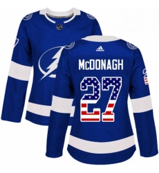 Womens Adidas Tampa Bay Lightning 27 Ryan McDonagh Authentic Blue USA Flag Fashion NHL Jerse Womens Adidas Tampa Bay Lightning 27 Ryan McDonagh Authentic Blue USA Flag Fashion NHL Jerse