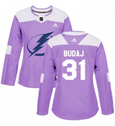 Womens Adidas Tampa Bay Lightning 31 Peter Budaj Authentic Purple Fights Cancer Practice NHL Jersey Womens Adidas Tampa Bay Lightning 31 Peter Budaj Authentic Purple Fights Cancer Practice NHL Jersey