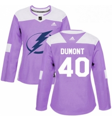 Womens Adidas Tampa Bay Lightning 40 Gabriel Dumont Authentic Purple Fights Cancer Practice NHL Jersey Womens Adidas Tampa Bay Lightning 40 Gabriel Dumont Authentic Purple Fights Cancer Practice NHL Jersey